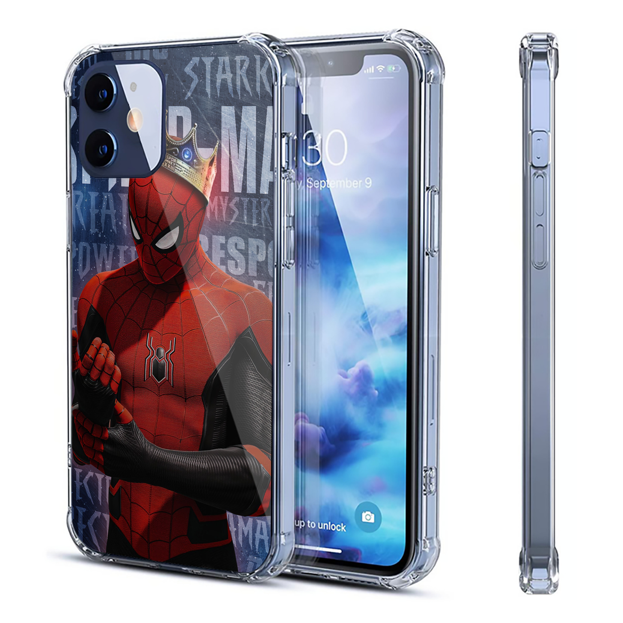（画像用） Spider Man スパイダーマン 【iPhone 12シリーズ対応】透明スマホケース（クリアソフトケース）